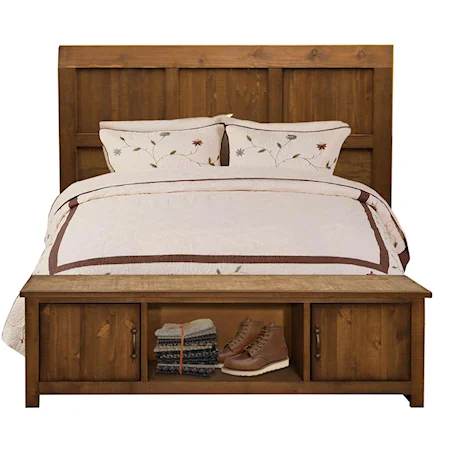 King Bed with Storage Bench Footboard